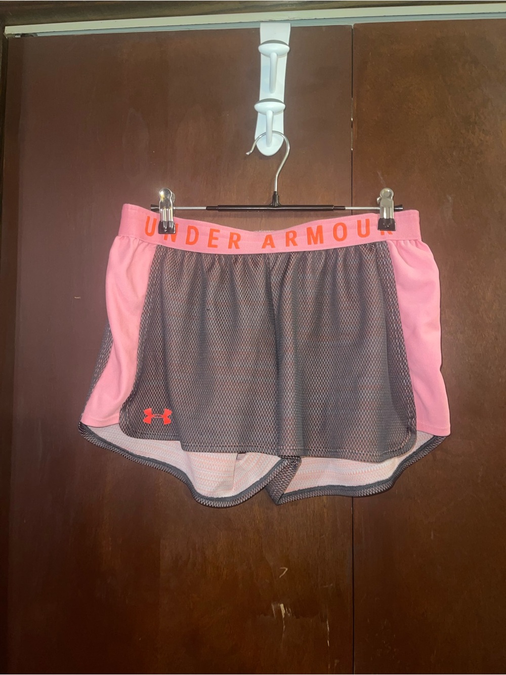 Under Armour Pink and Gray Women's Training Shorts